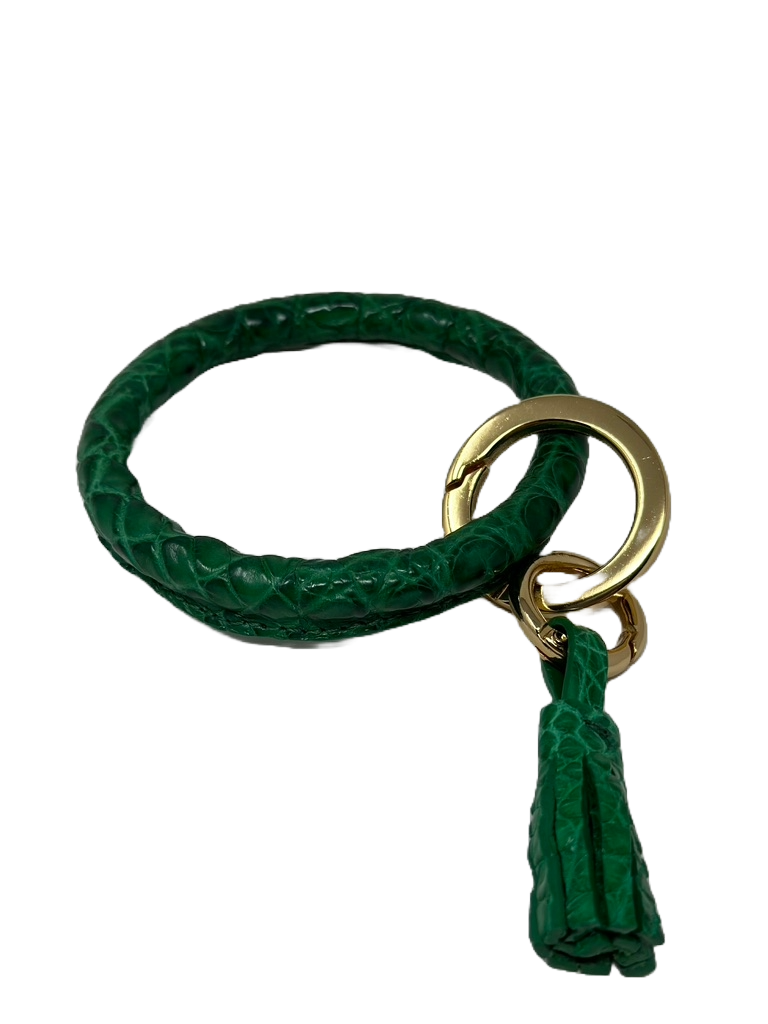 Authentic Crocodile Wrislet Round Key Ring