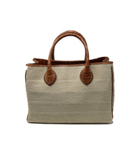 Load image into Gallery viewer, Roma Tote Cotton Weave and Crocodile
